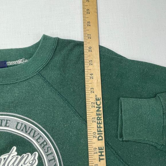 VTG Michigan State University Spartans Jansport Sweatshirt size L Green Raglan - Picture 6 of 8